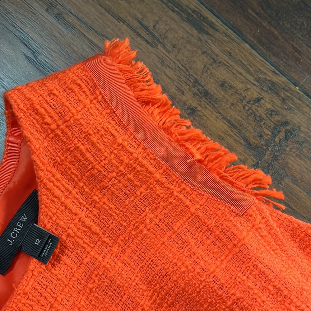 J. Crew Orange Tweed Sleeveless Sheath Dress - Picture 6 of 15